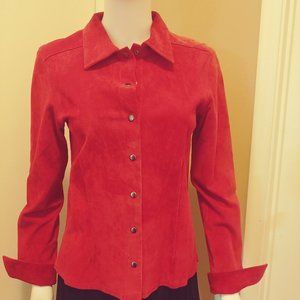 Ruby Red Suede Shirt - Excellent Condition and Machine Washable!